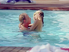 Amazing Spanish Model Getting Fucked By Her Lover In Several Positions By The Pool