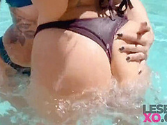 Hot Fuck By The Pool - Lesbianxo - Evelin Stone And Kali Roses