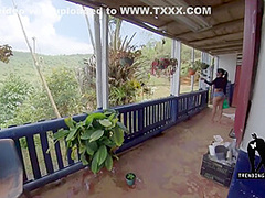 Housemaid Waters The Plants I Want To Fuck Her And She Discovers Me On Her