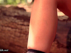 Naked scout in the forest. Jeny Smith and her erotic adventures