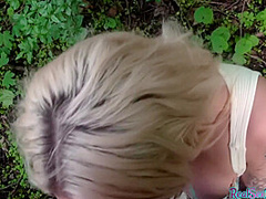 Public POV busty babe cuntfucked outdoor for good money