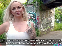 Public POV busty babe cuntfucked outdoor for good money