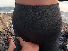 Cum In My Mouth - Hot Risky Public Beach Blowjob On First Tinder Date