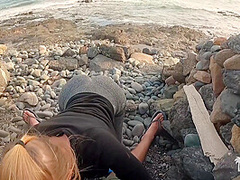 Cum In My Mouth - Hot Risky Public Beach Blowjob On First Tinder Date