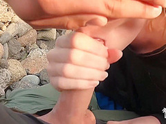 Cum In My Mouth - Hot Risky Public Beach Blowjob On First Tinder Date