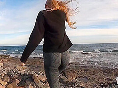 Cum In My Mouth - Hot Risky Public Beach Blowjob On First Tinder Date