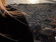 Cum In My Mouth - Hot Risky Public Beach Blowjob On First Tinder Date