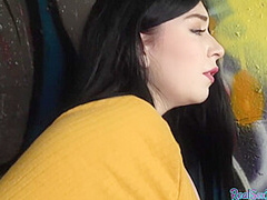 Public POV babe enjoys outdoor paid sex after casting