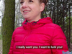 Babe4cash sucks in public and gets POV fucked indoor