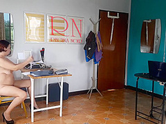 Nudist Secretary. Naked Employee In The Office. Nude Bitch Is Not Shy About Her Boss. Nude Office. F