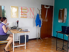 Nudist Secretary. Naked Employee In The Office. Nude Bitch Is Not Shy About Her Boss. Nude Office. F