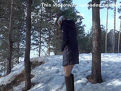 Compilation Golden Shower Of Hairy Pussy Outdoors In Winter. Amateur Fetish With Urine On White Snow. 10 Min