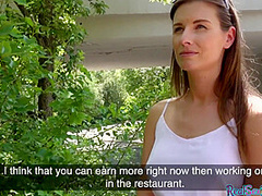 Public POV BJ babe gets pussyfucked outdoor n paid for that