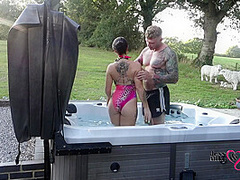 Passionate Outdoor Sex In Hot Tub On Naughty Weekend Away