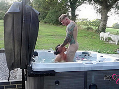 Passionate Outdoor Sex In Hot Tub On Naughty Weekend Away