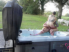 Passionate Outdoor Sex In Hot Tub On Naughty Weekend Away