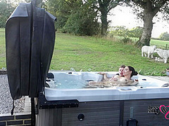 Passionate Outdoor Sex In Hot Tub On Naughty Weekend Away