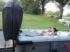 Passionate Outdoor Sex In Hot Tub On Naughty Weekend Away
