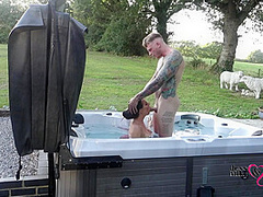 Passionate Outdoor Sex In Hot Tub On Naughty Weekend Away