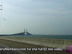 Big Tit Brunette Rides Half Naked In My Car