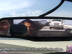 Big Tit Brunette Rides Half Naked In My Car