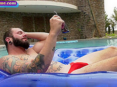 Inked bisex babe sucks and gets fucked in outdoor IR ***