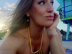 Jillian Goes To The Beach (in A Tiny Gold Bikini) 7 Min
