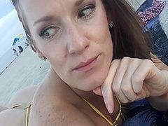 Jillian Goes To The Beach (in A Tiny Gold Bikini) 7 Min