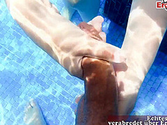 German Skinny Amateur Teens Make Ffm Threesome Outdoor In Pool Pov