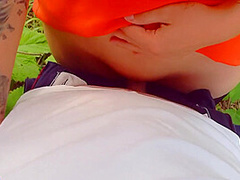 Stepbrother And Stepsister Help Each Other To Cum On Pantyhose Outdoor