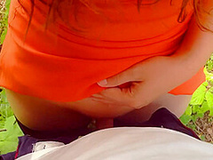 Stepbrother And Stepsister Help Each Other To Cum On Pantyhose Outdoor