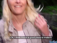 POV babe gets paid to suck and get fucked in public outdoor