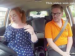 Bigass Ginger Throats And Rides Driving Tutor In Car