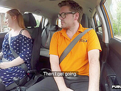 Bigass Ginger Throats And Rides Driving Tutor In Car