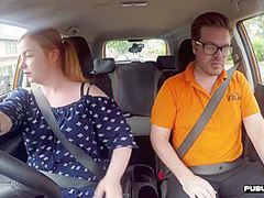 Bigass Ginger Throats And Rides Driving Tutor In Car