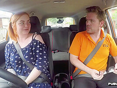 Bigass Ginger Throats And Rides Driving Tutor In Car