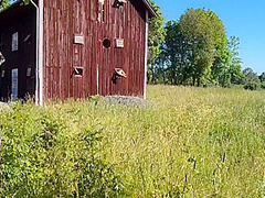 Swedish Big Ass Milf Got Some Cock Outdoor Behind The Barn And Squirted All Over
