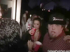 Busty college whore takes cumshot