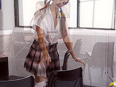 Layla in College Girl Cleavage - DownblouseJerk