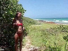 Exhibitionist Wife Masturbates On Nude Beach While Husband Watches