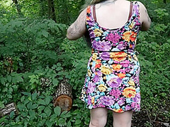Upskirt Pov Outdoor Public Flashing, Smoking & Pussy Play In The Woods On Public Hiking Trail