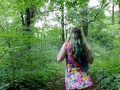 Upskirt Pov Outdoor Public Flashing, Smoking & Pussy Play In The Woods On Public Hiking Trail