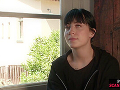 Submissive piercing and tattoos teen outdoor toyed by group