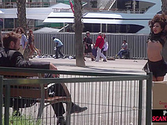 Public whipped smalltits babe by master and mistress outdoor