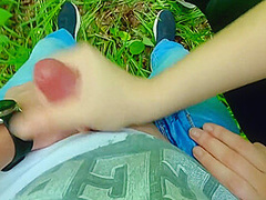 Shy Schoolgirl Helped Me Cum And Showed Her Naughty Talents! Risky Blowjob And Handjob In The Forest With Birds Singing!