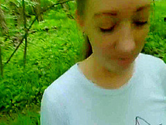Shy Schoolgirl Helped Me Cum And Showed Her Naughty Talents! Risky Blowjob And Handjob In The Forest With Birds Singing!
