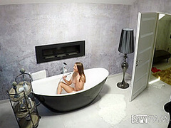 Messy Stepdaughter Spied In Tub - SpyFam