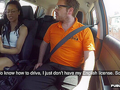 Smalltits ebony babe car fucked in public by instructor