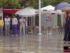 Sub Latina outdoor whipped in public by her kinky domina