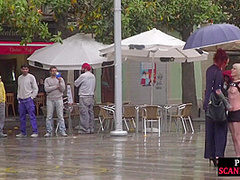 Sub Latina outdoor whipped in public by her kinky domina